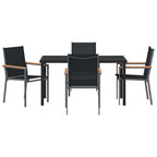 Garten Essgruppe 5 pcs Schwarz Pulverbeschichteter Stahl