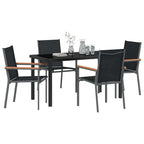 Garten Essgruppe 5 pcs Schwarz Pulverbeschichteter Stahl