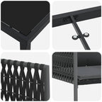 Garten Essgruppe 5 pcs Schwarz und Grau PE-Rattan