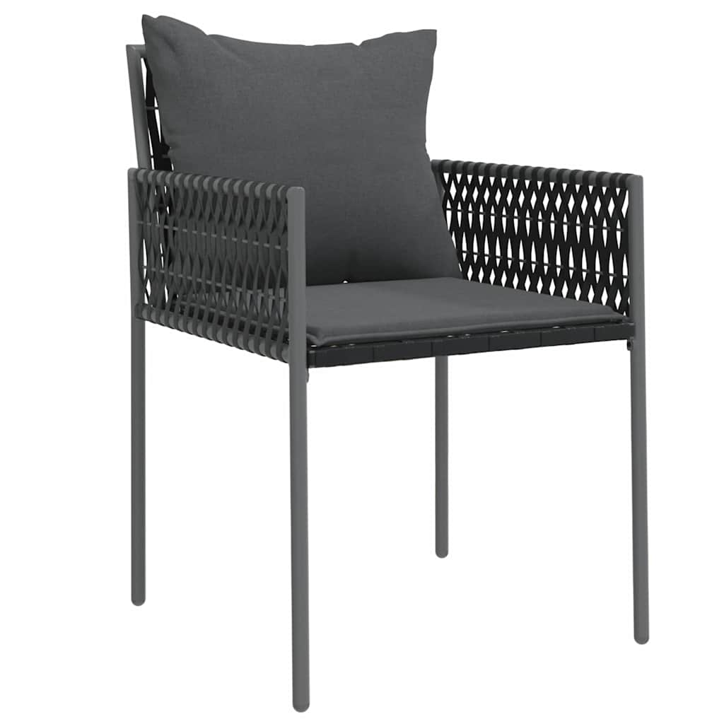 Garten Essgruppe 5 pcs Schwarz und Grau PE-Rattan