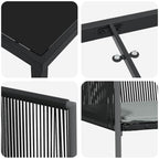 Garten Essgruppe 5 pcs Schwarz PE-Rattan