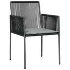 Garten Essgruppe 5 pcs Schwarz PE-Rattan