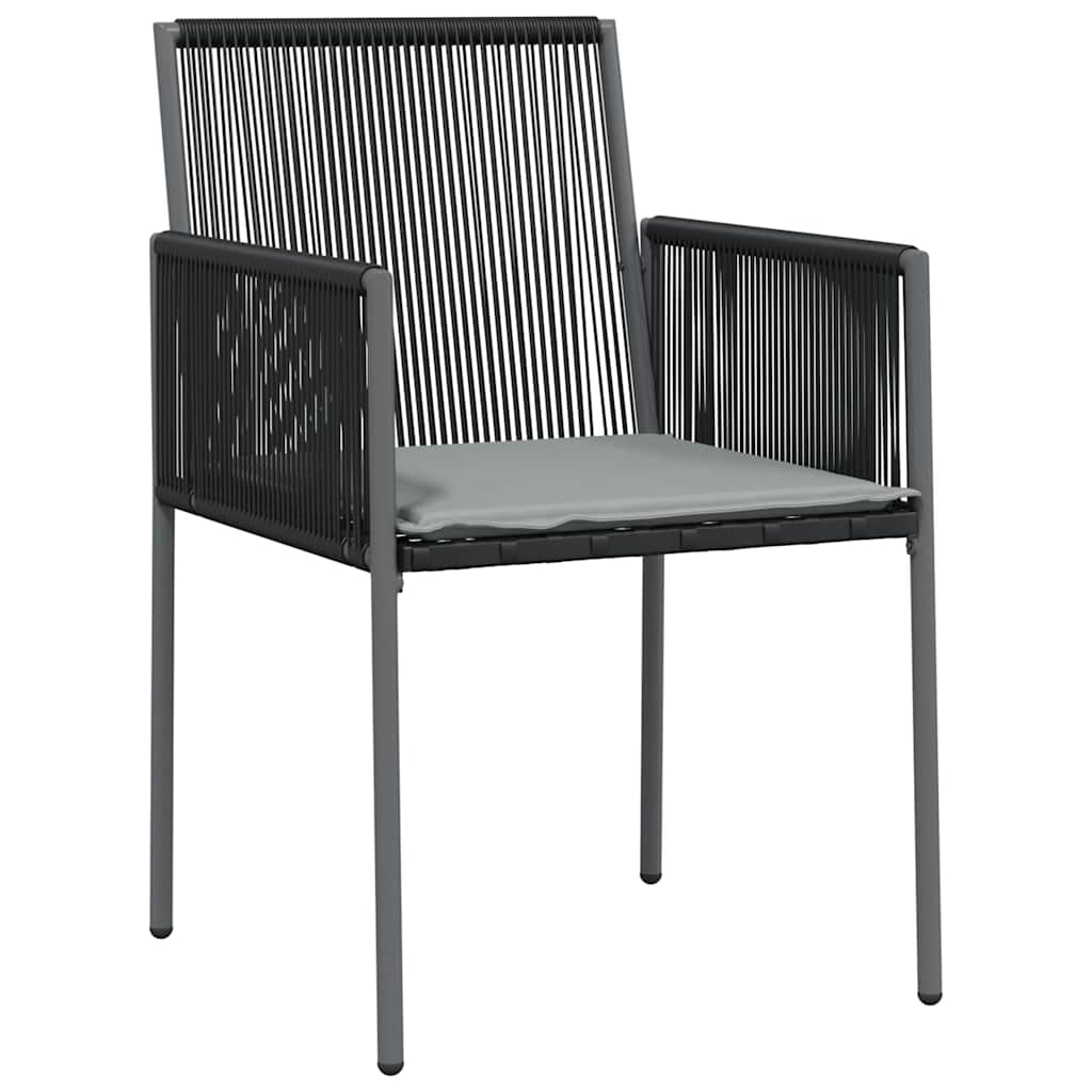 Garten Essgruppe 5 pcs Schwarz PE-Rattan