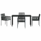 Garten Essgruppe 5 pcs Schwarz PE-Rattan