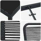 Garten Essgruppe 7 pcs Schwarz Pulverbeschichteter Stahl