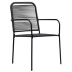 Garten Essgruppe 7 pcs Schwarz Pulverbeschichteter Stahl