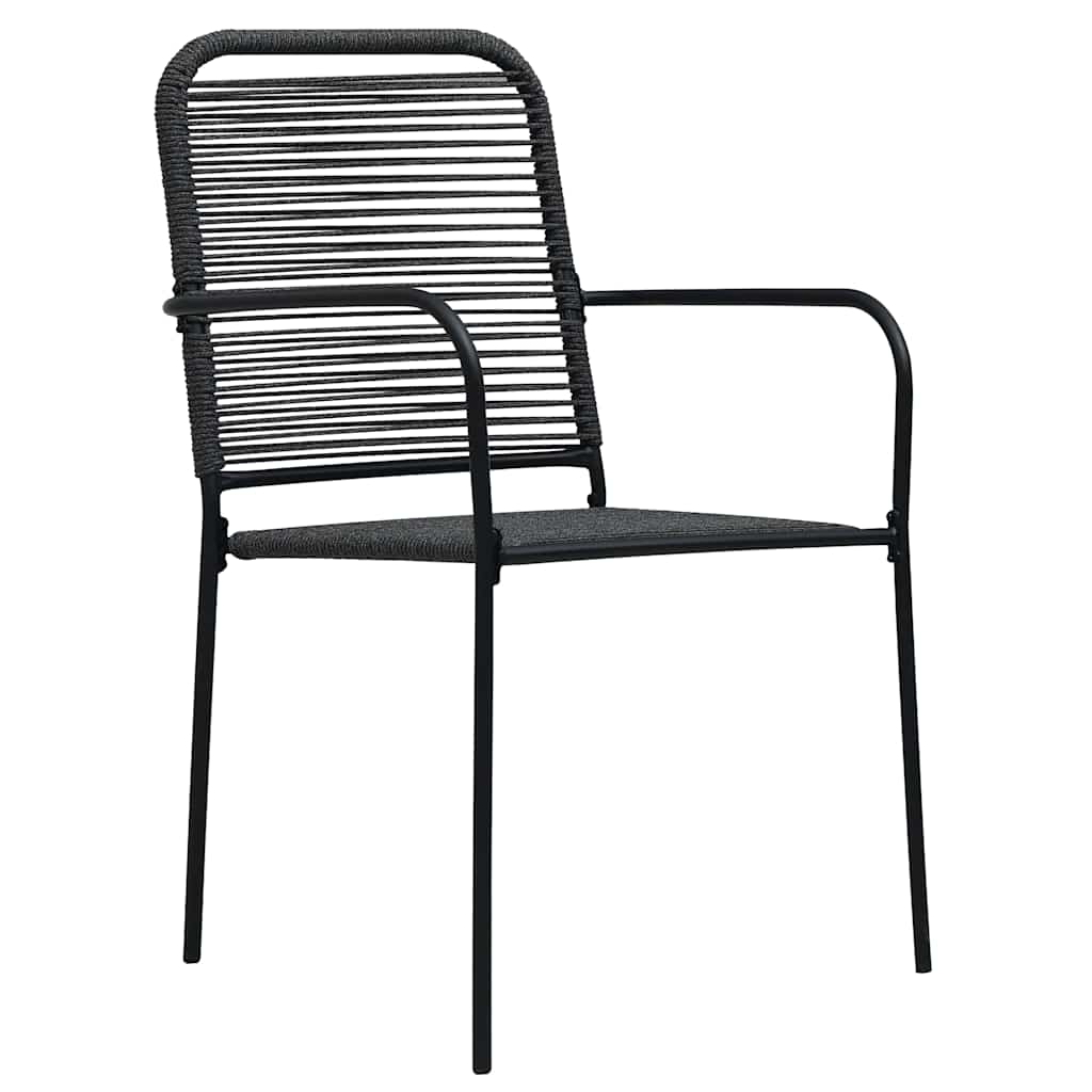 Garten Essgruppe 7 pcs Schwarz Pulverbeschichteter Stahl