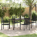 Garten Essgruppe 5 pcs Schwarz Pulverbeschichteter Stahl