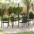 Garten Essgruppe 5 pcs Schwarz Pulverbeschichteter Stahl