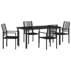 Garten Essgruppe 5 pcs Schwarz Pulverbeschichteter Stahl