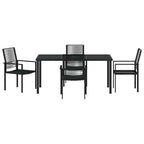 Garten Essgruppe 5 pcs Schwarz Pulverbeschichteter Stahl