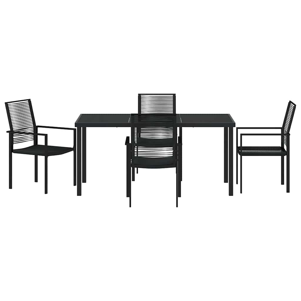 Garten Essgruppe 5 pcs Schwarz Pulverbeschichteter Stahl