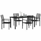 Garten Essgruppe 5 pcs Schwarz Pulverbeschichteter Stahl