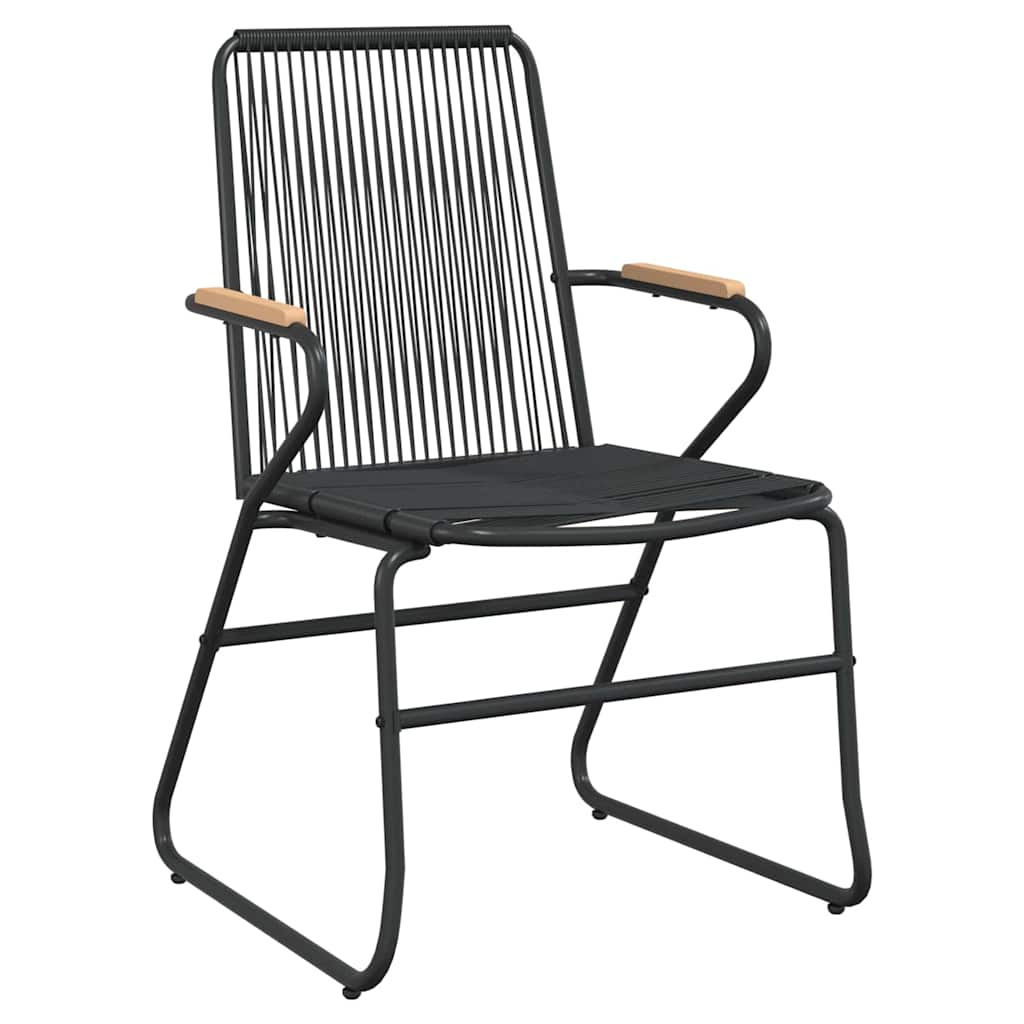 Garten Essgruppe 7 pcs Schwarz Pulverbeschichteter Stahl