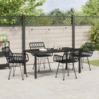 Garten Essgruppe 5 pcs Schwarz Pulverbeschichteter Stahl