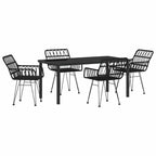 Garten Essgruppe 5 pcs Schwarz Pulverbeschichteter Stahl