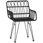 Garten Essgruppe 5 pcs Schwarz Pulverbeschichteter Stahl
