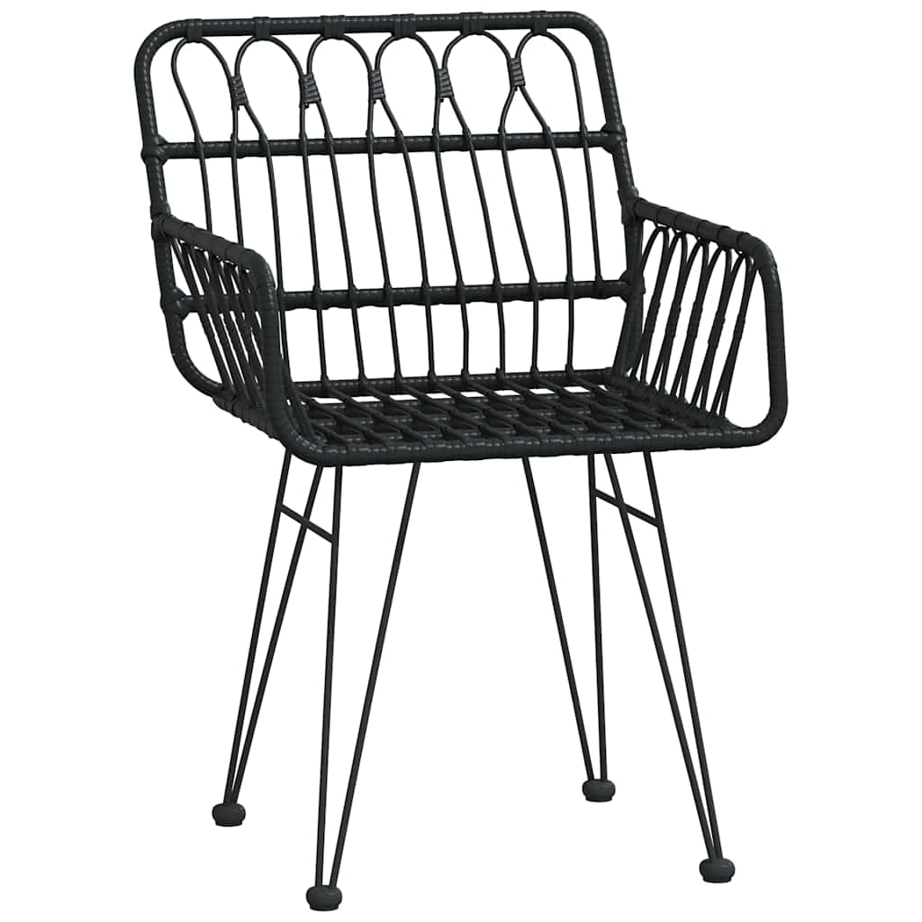 Garten Essgruppe 5 pcs Schwarz Pulverbeschichteter Stahl