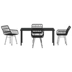 Garten Essgruppe 5 pcs Schwarz Pulverbeschichteter Stahl