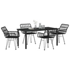 Garten Essgruppe 5 pcs Schwarz Pulverbeschichteter Stahl