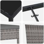 Garten Essgruppe 5 pcs Grau Pulverbeschichteter Stahl
