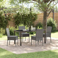 Garten Essgruppe 5 pcs Grau Pulverbeschichteter Stahl