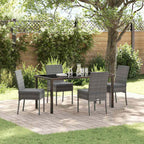 Garten Essgruppe 5 pcs Grau Pulverbeschichteter Stahl