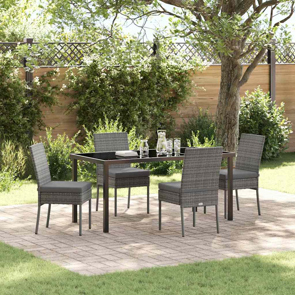 Garten Essgruppe 5 pcs Grau Pulverbeschichteter Stahl