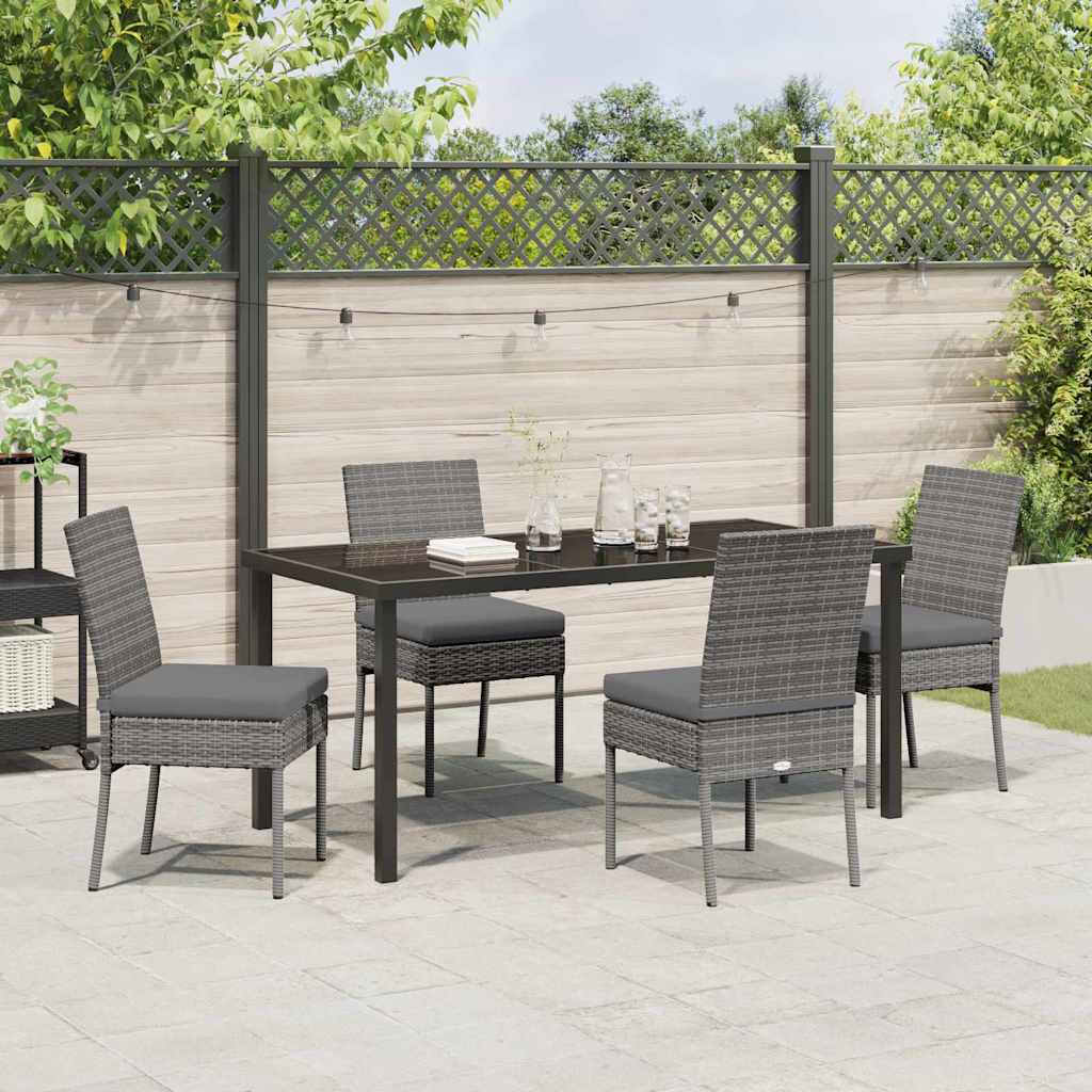 Garten Essgruppe 5 pcs Grau Pulverbeschichteter Stahl