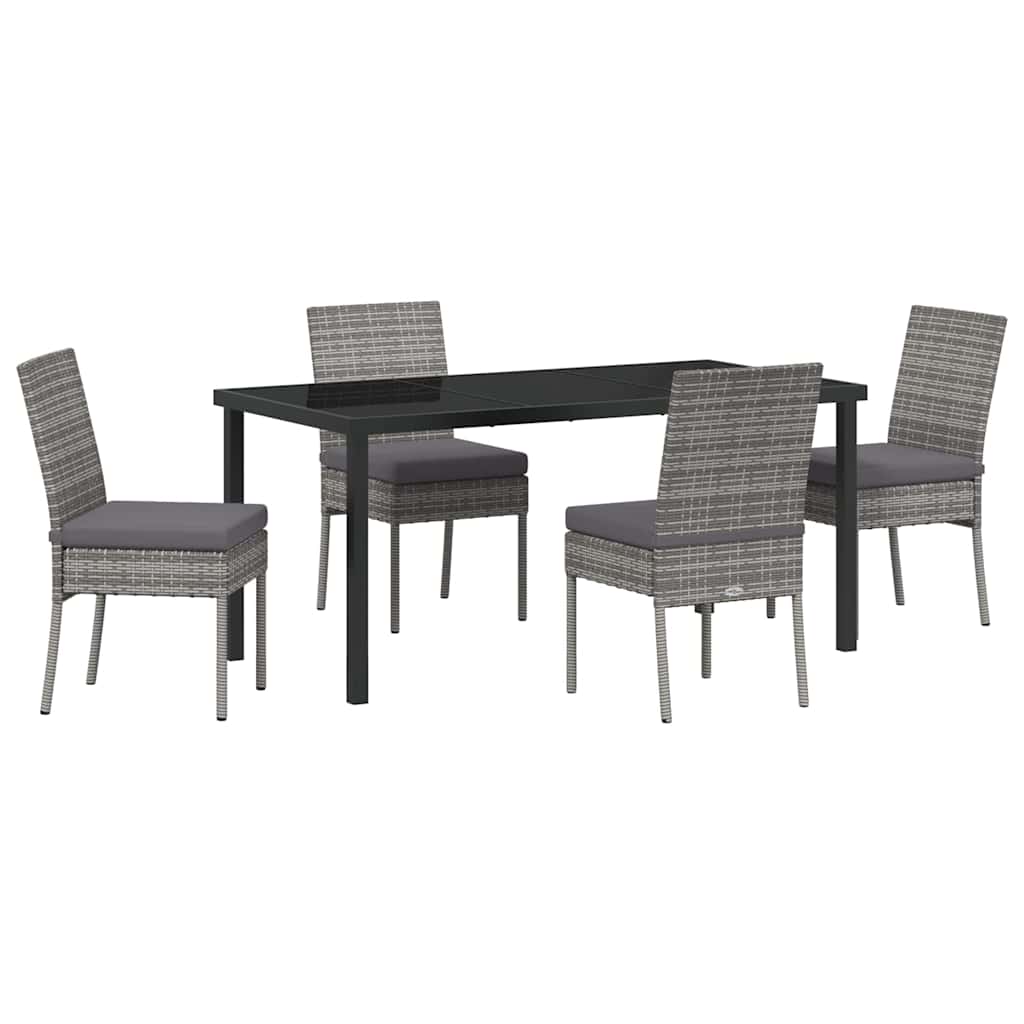 Garten Essgruppe 5 pcs Grau Pulverbeschichteter Stahl