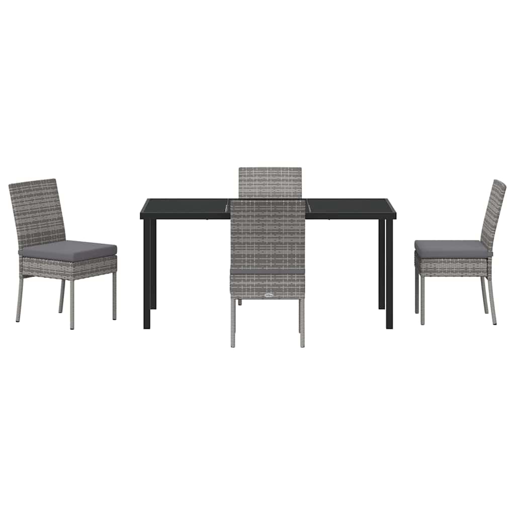 Garten Essgruppe 5 pcs Grau Pulverbeschichteter Stahl