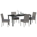 Garten Essgruppe 5 pcs Grau Pulverbeschichteter Stahl