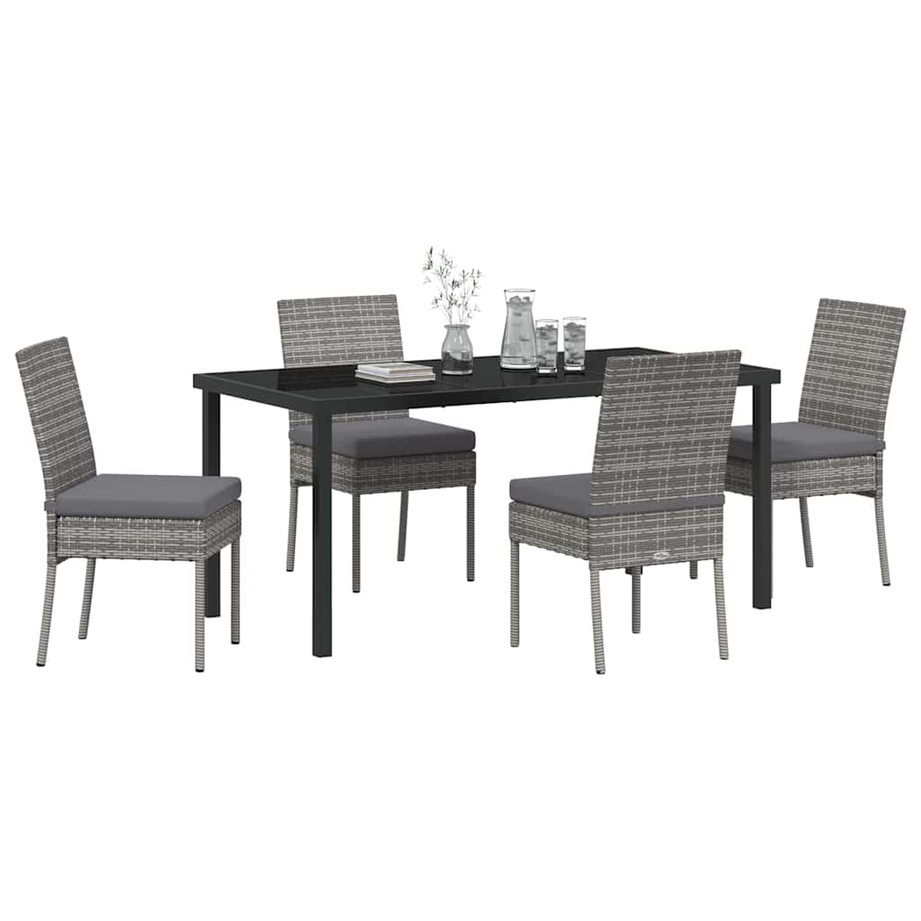 Garten Essgruppe 5 pcs Grau Pulverbeschichteter Stahl