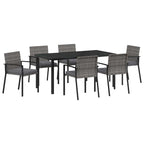 Garten Essgruppe 7 pcs Grau Pulverbeschichteter Stahl