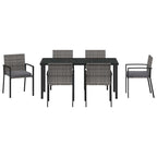 Garten Essgruppe 7 pcs Grau Pulverbeschichteter Stahl