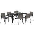 Garten Essgruppe 7 pcs Grau Pulverbeschichteter Stahl