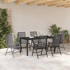 Garten Essgruppe 7 pcs Anthrazit Pulverbeschichteter Stahl