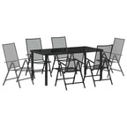 Garten Essgruppe 7 pcs Anthrazit Pulverbeschichteter Stahl