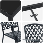 Garten Essgruppe 5 pcs Anthrazit Pulverbeschichteter Stahl