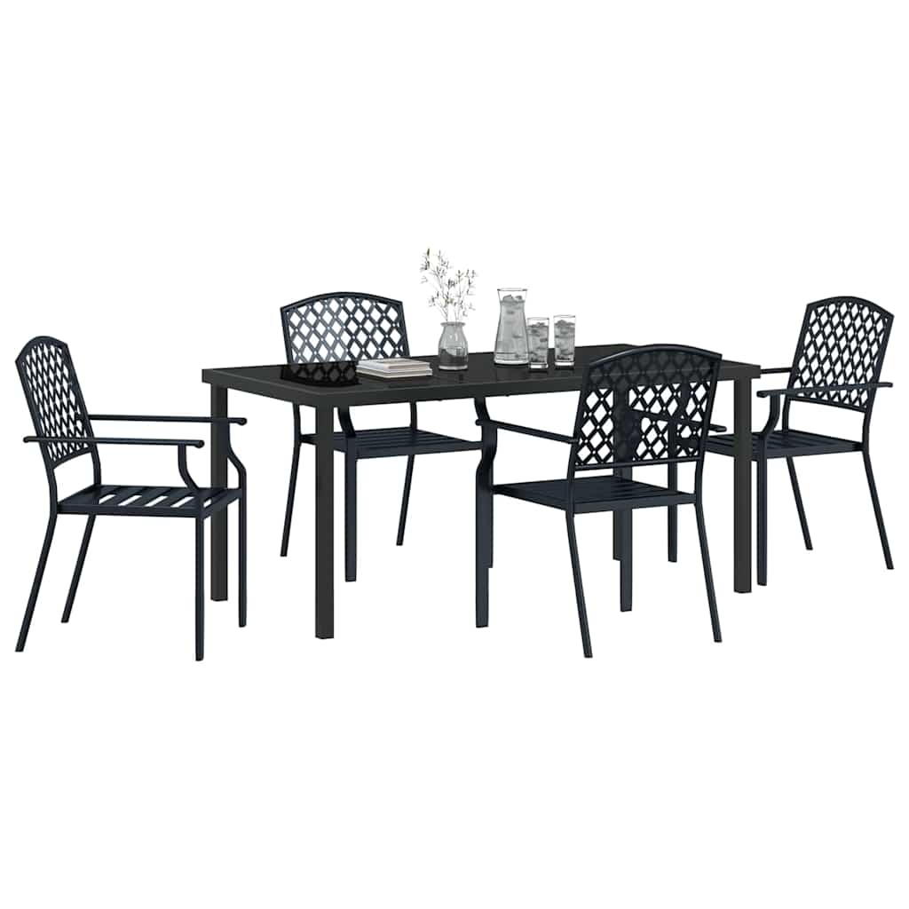 Garten Essgruppe 5 pcs Anthrazit Pulverbeschichteter Stahl