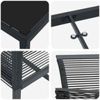 Garten Essgruppe 5 pcs Schwarz Pulverbeschichteter Stahl