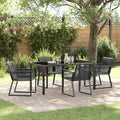 Garten Essgruppe 5 pcs Schwarz Pulverbeschichteter Stahl