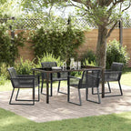 Garten Essgruppe 5 pcs Schwarz Pulverbeschichteter Stahl