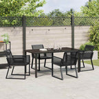 Garten Essgruppe 5 pcs Schwarz Pulverbeschichteter Stahl