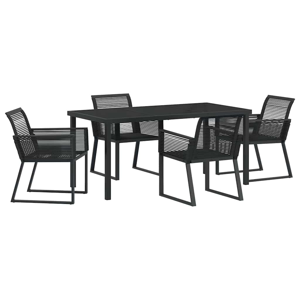 Garten Essgruppe 5 pcs Schwarz Pulverbeschichteter Stahl