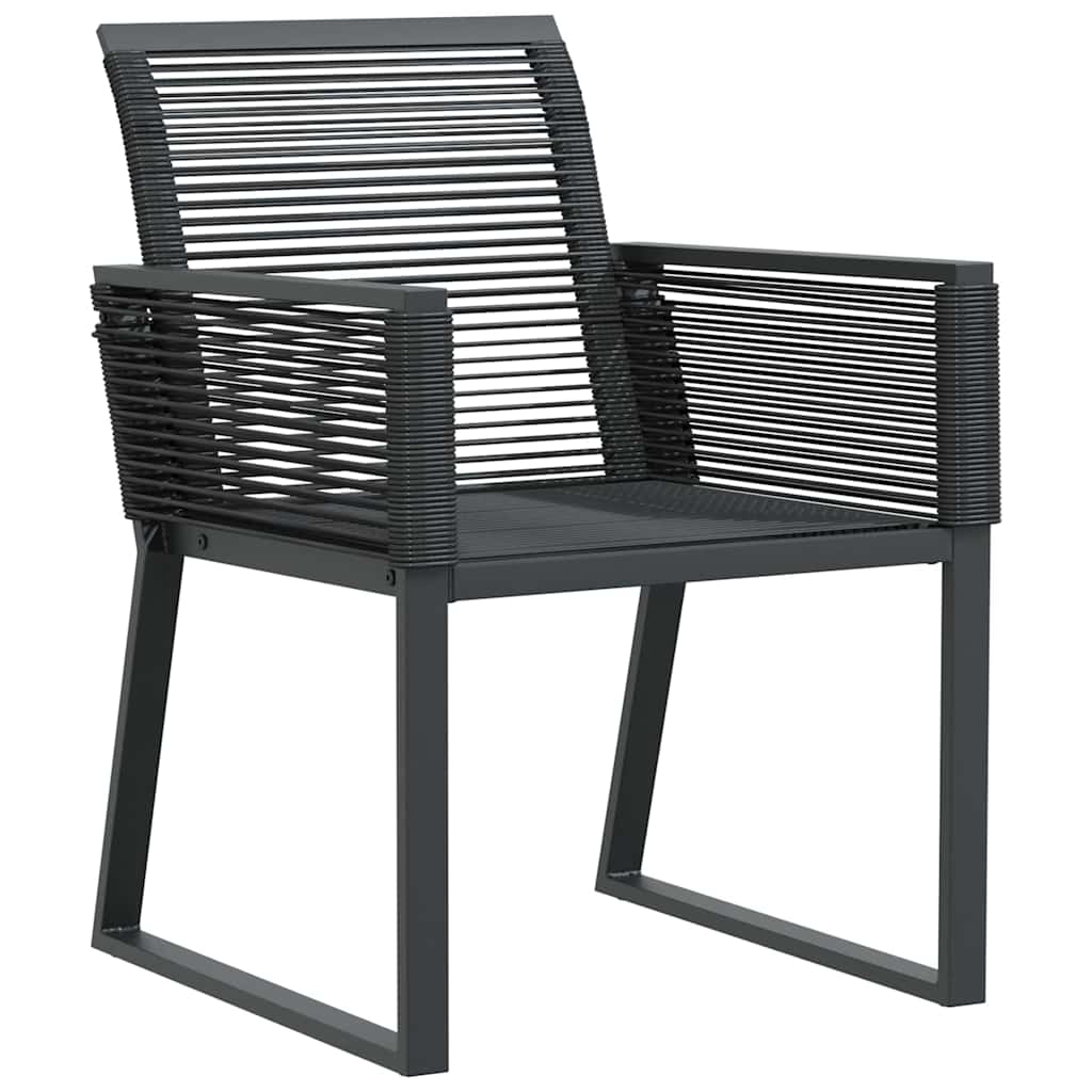 Garten Essgruppe 5 pcs Schwarz Pulverbeschichteter Stahl