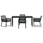 Garten Essgruppe 5 pcs Schwarz Pulverbeschichteter Stahl