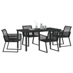 Garten Essgruppe 5 pcs Schwarz Pulverbeschichteter Stahl