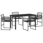 Garten Essgruppe 5 pcs Schwarz Poly-Rattan