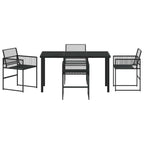 Garten Essgruppe 5 pcs Schwarz Poly-Rattan